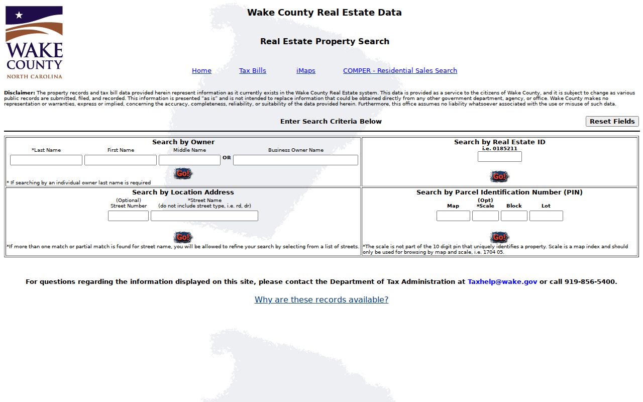 Cary people search using Wake County owner and parcel records