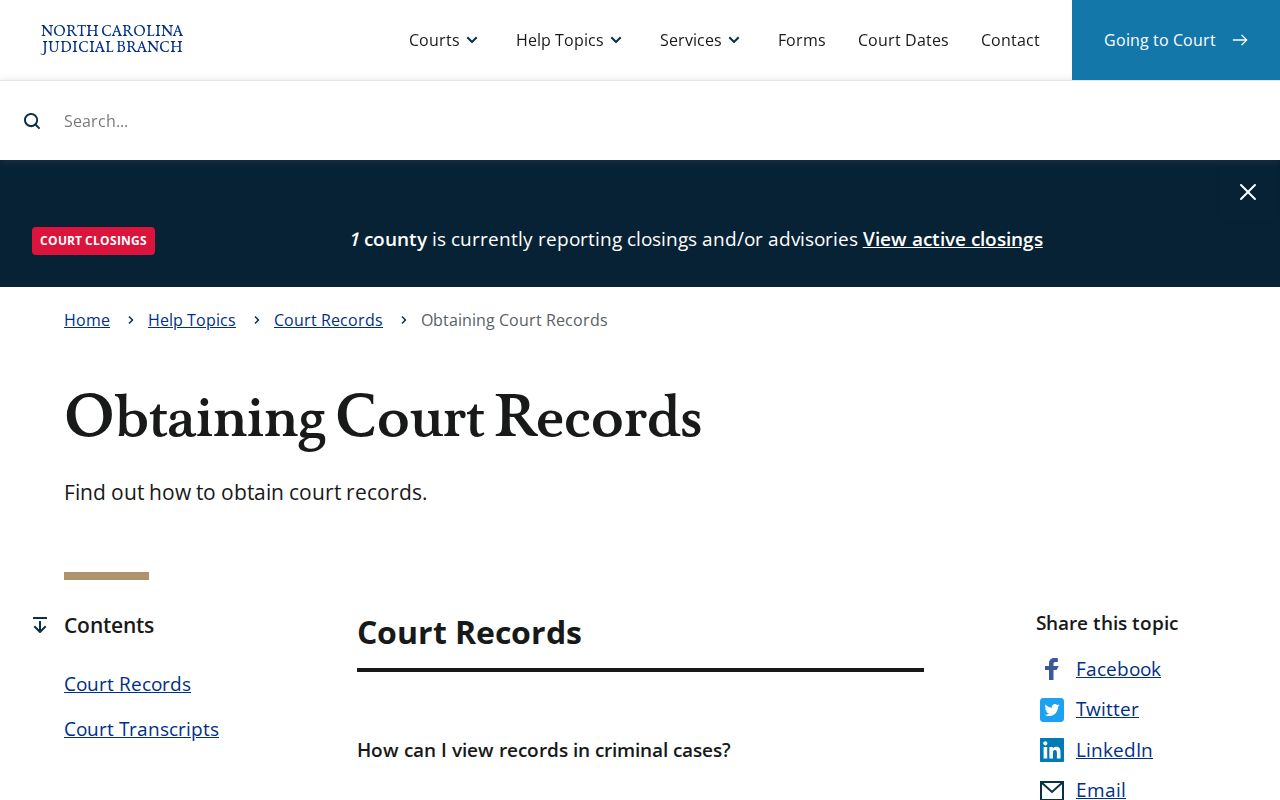 Cary public records court terminal and file access routes