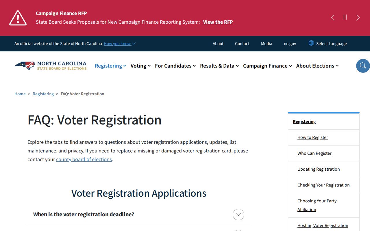 Cary voter records privacy and maintenance guidance
